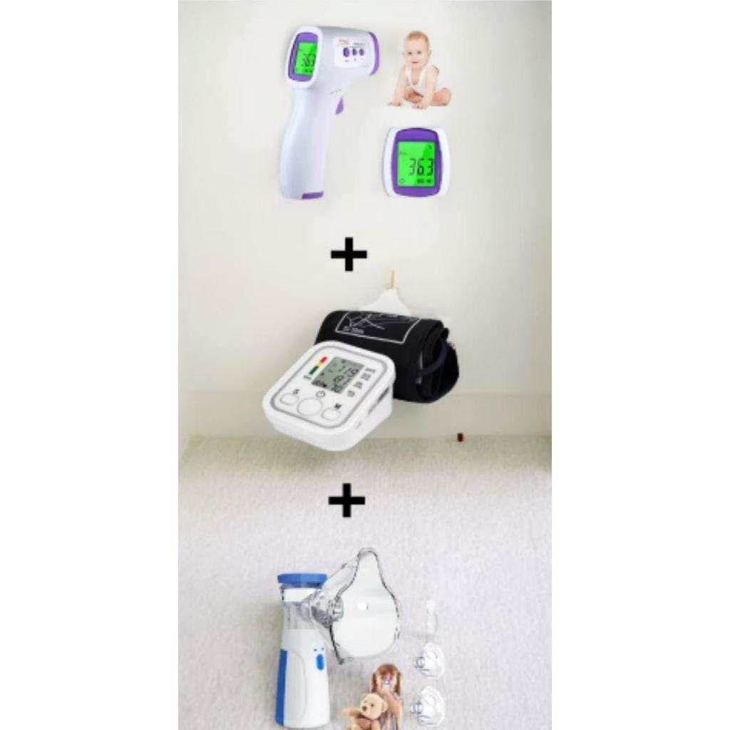 KIT3 Nebulizador portátil + Monitor de pressão + Termomêtro infravermelho-BYB