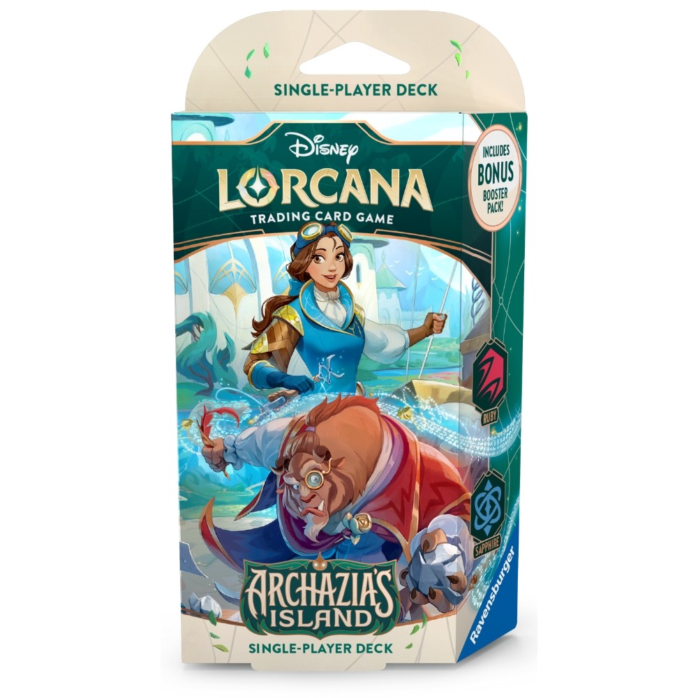 STARTER DECK DISNEY LORCANA SET 7 ARCHAZIA'S ISLAND BELLE BEAST CARTAS BARALHO INGLÊS TCG JOGO CARD