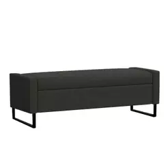 Recamier Bau Paris Base De Metal 1,40m Suede Preto - Inova Decorações