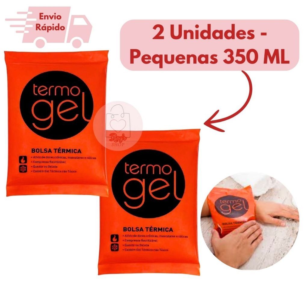 Kit 2 Bolsas Térmicas Termo Gel Pequenas Para Compressa Quente Ou Fria 350ML em Oferta na Shopee