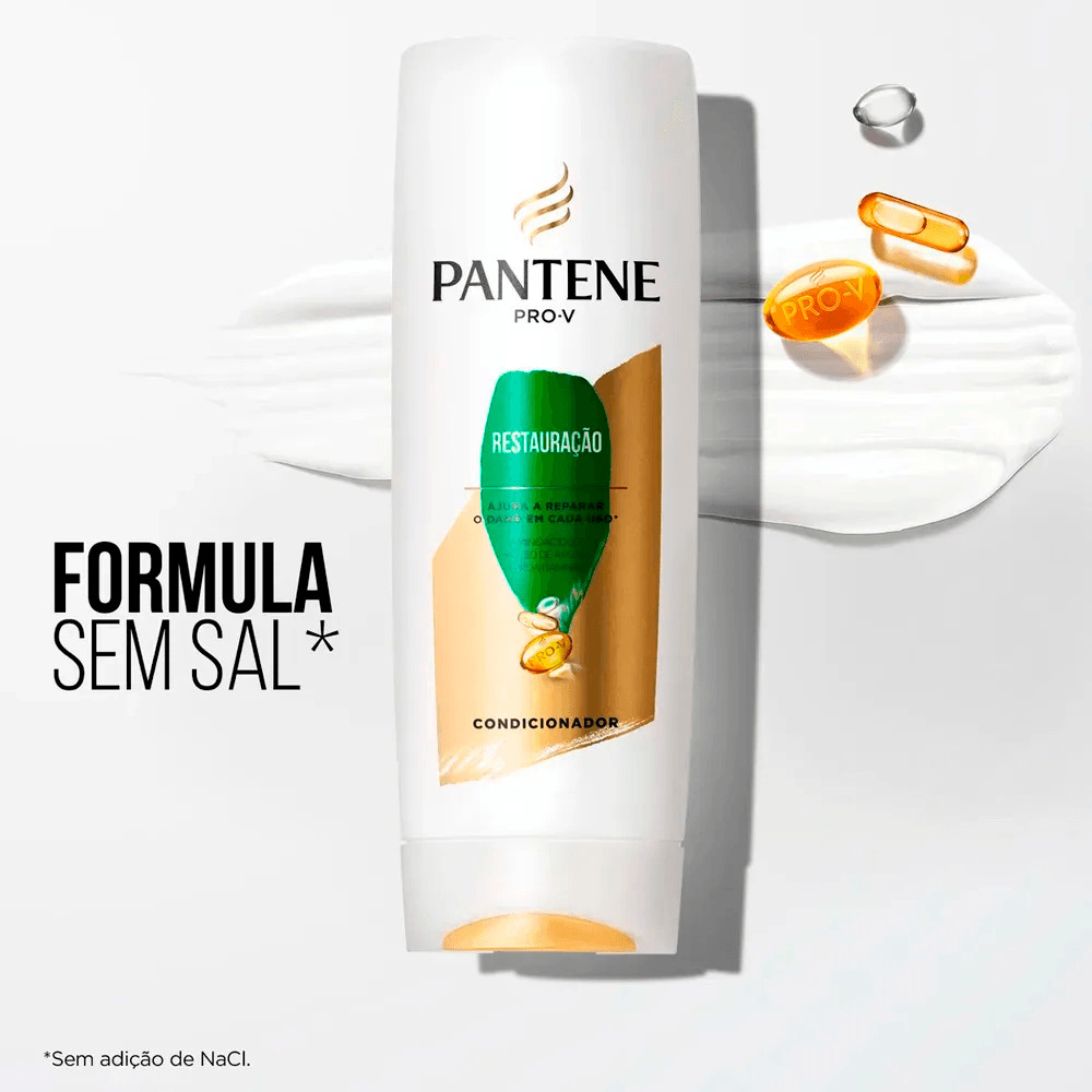 Detalhes do Kit Pantene Restauração Shampoo + Condicionador + Creme De Pentear + Máscara + Óleo Milagroso Queratina