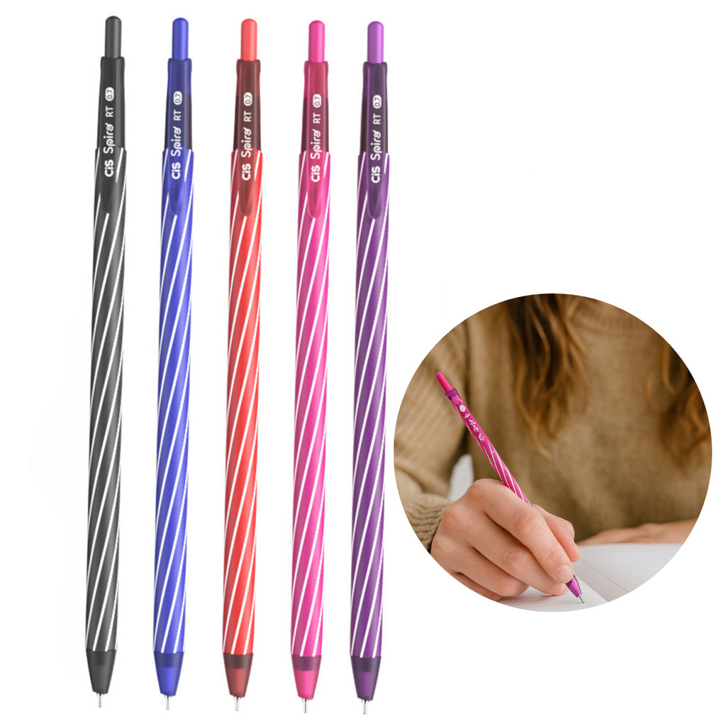 Caneta Esferográfica Retratil Cis Spiro RT 0,7mm A Escolha