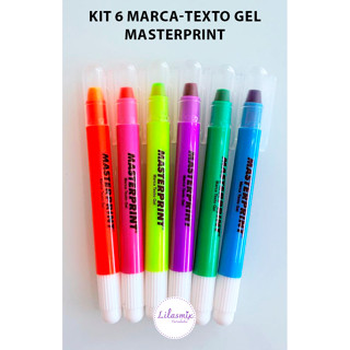 Kit 6 Canetas Marca Texto em Gel Masterprint – Não Mancha Ideal para Bíblia Vade Mecum e Estudos em Oferta na Shopee