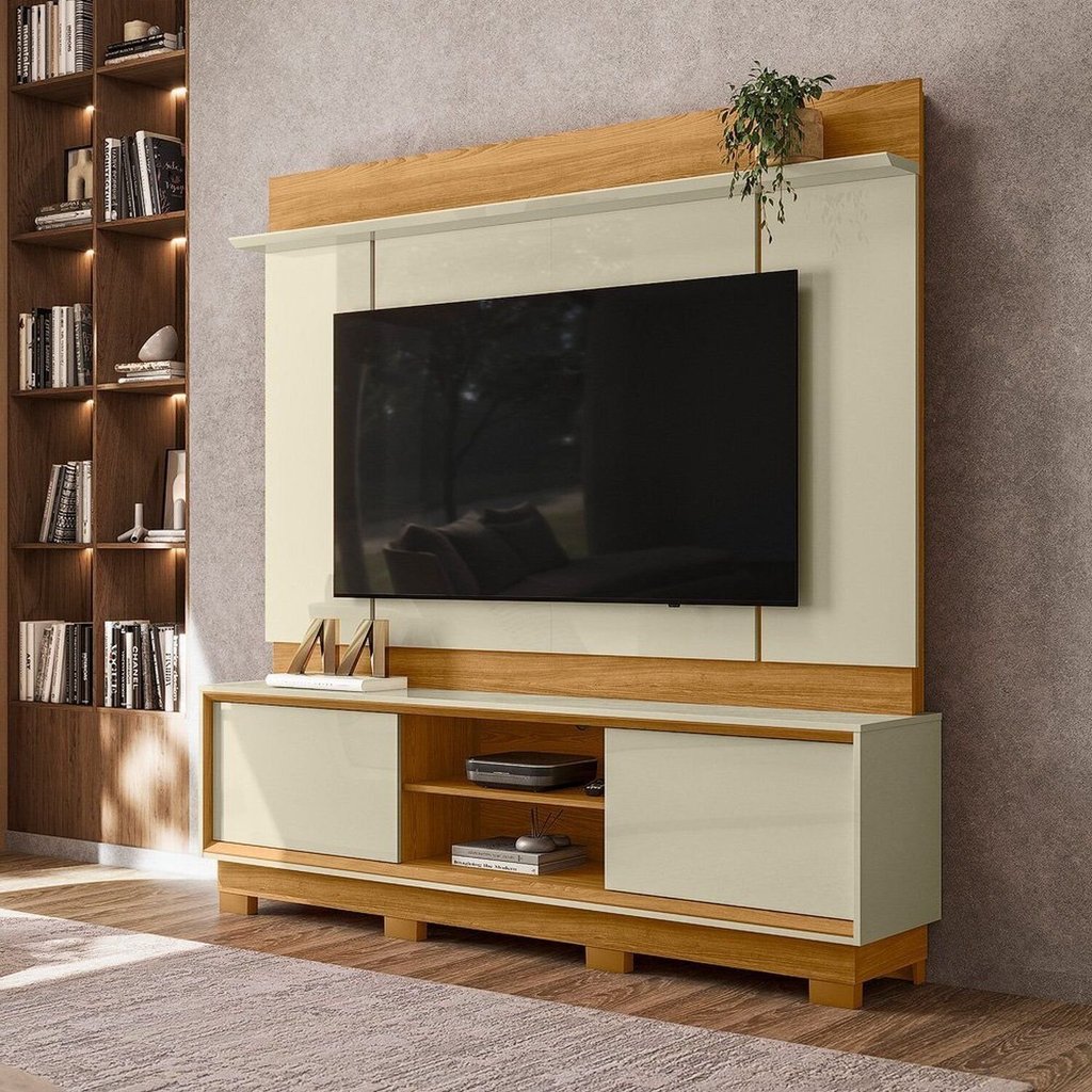 Estante para TV e Home Theater até 75 Polegadas 183,5cmx186,5cm Siena Cumaru/Opala