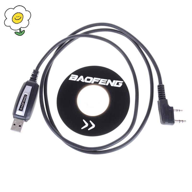 maoting } 1 Conjunto De Cabo De Programação USB 2 Pinos Com CD De Software Para Rádios Baofeng UV-5R BF-888S