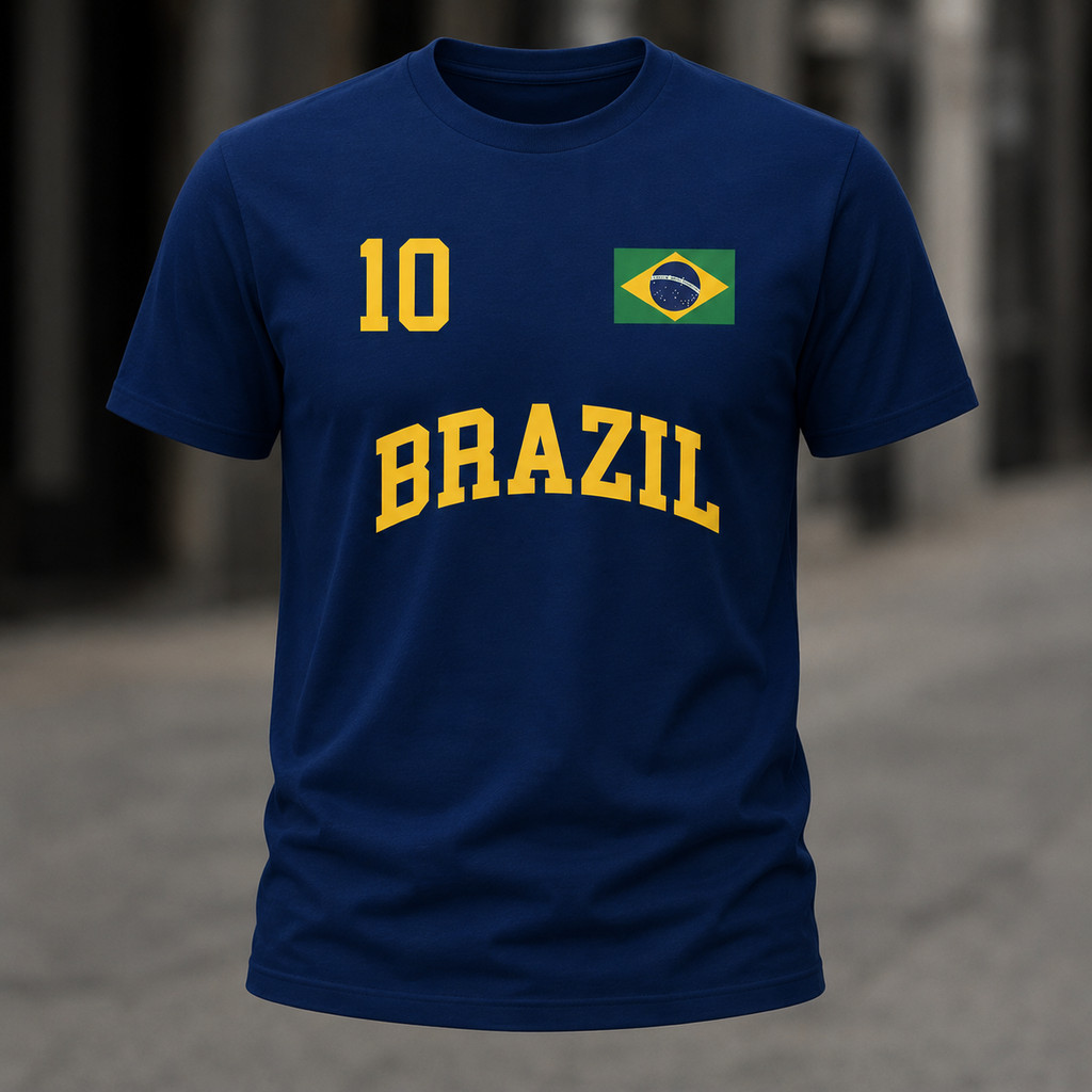 Camiseta Brazil Torcedor Infantil Bandeira Brasil Camisa 10 Copa do Mundo 2026 Envio Rápido/Imediato Mood.Vest