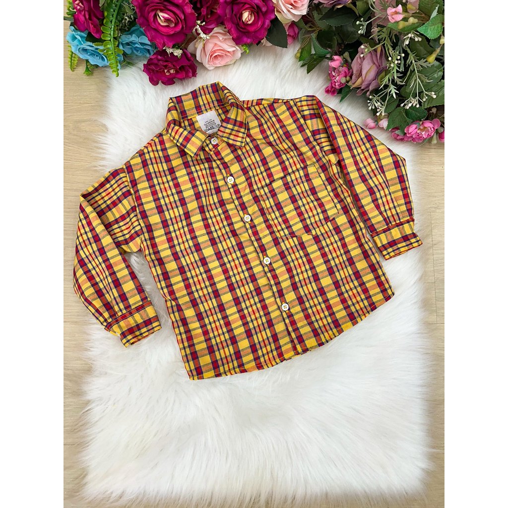 Camisa infantil Xadrez Junina  Amarela arraia camisa meninos festa de são joão