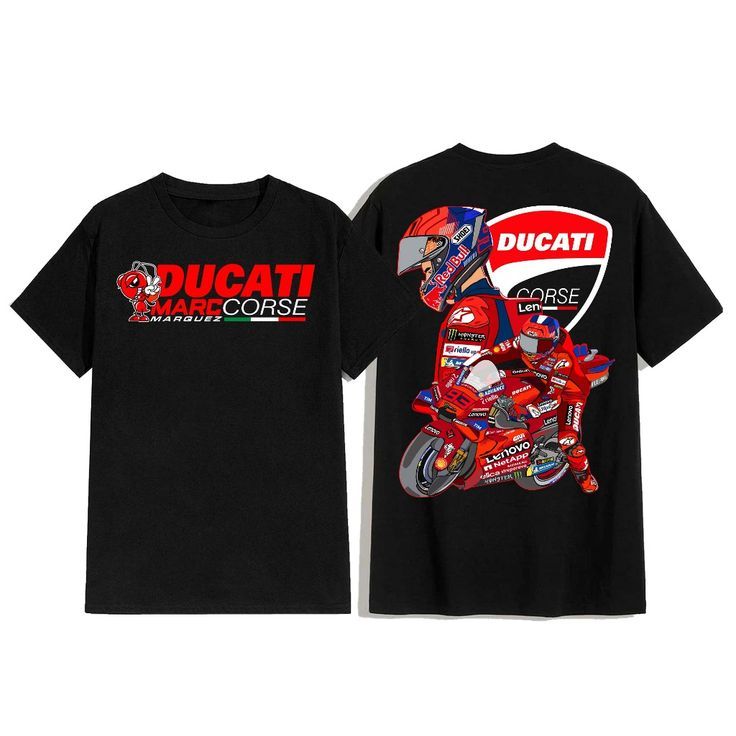 Camiseta Baju Kaos Marc Marquez Team Ducati Core Motogp Moderna Atemporal Estilosa Moda Feminina