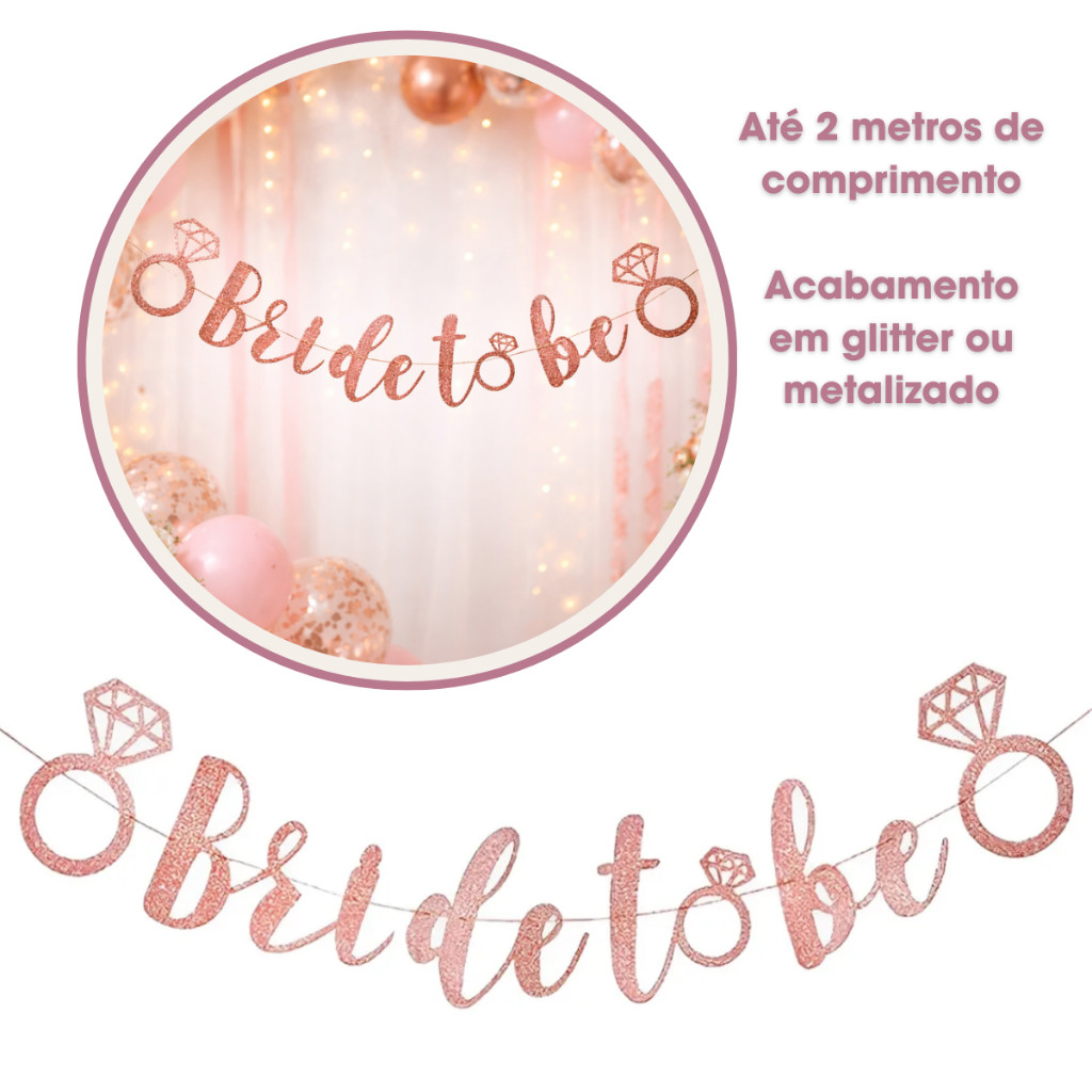 Faixa Varal Bride To Be Despedida De Solteiro Anel Decoração Parede Chá de Lingerie Noiva Noivado