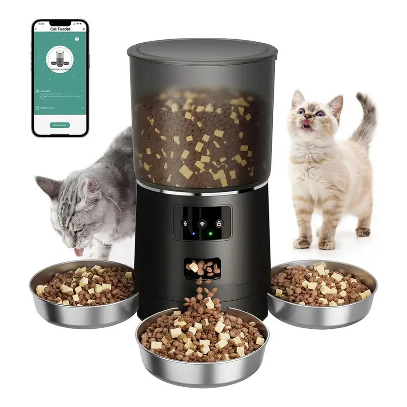 Newpet 6L Alimentador automático para 3 Gato Cão alimentador cronometrado dispen