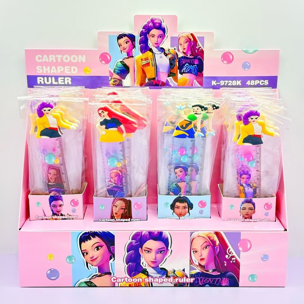Comércio exterior venda quente kpop caçadores de bruxa régua dos desenhos animados onda régua demônio caçadores papelari