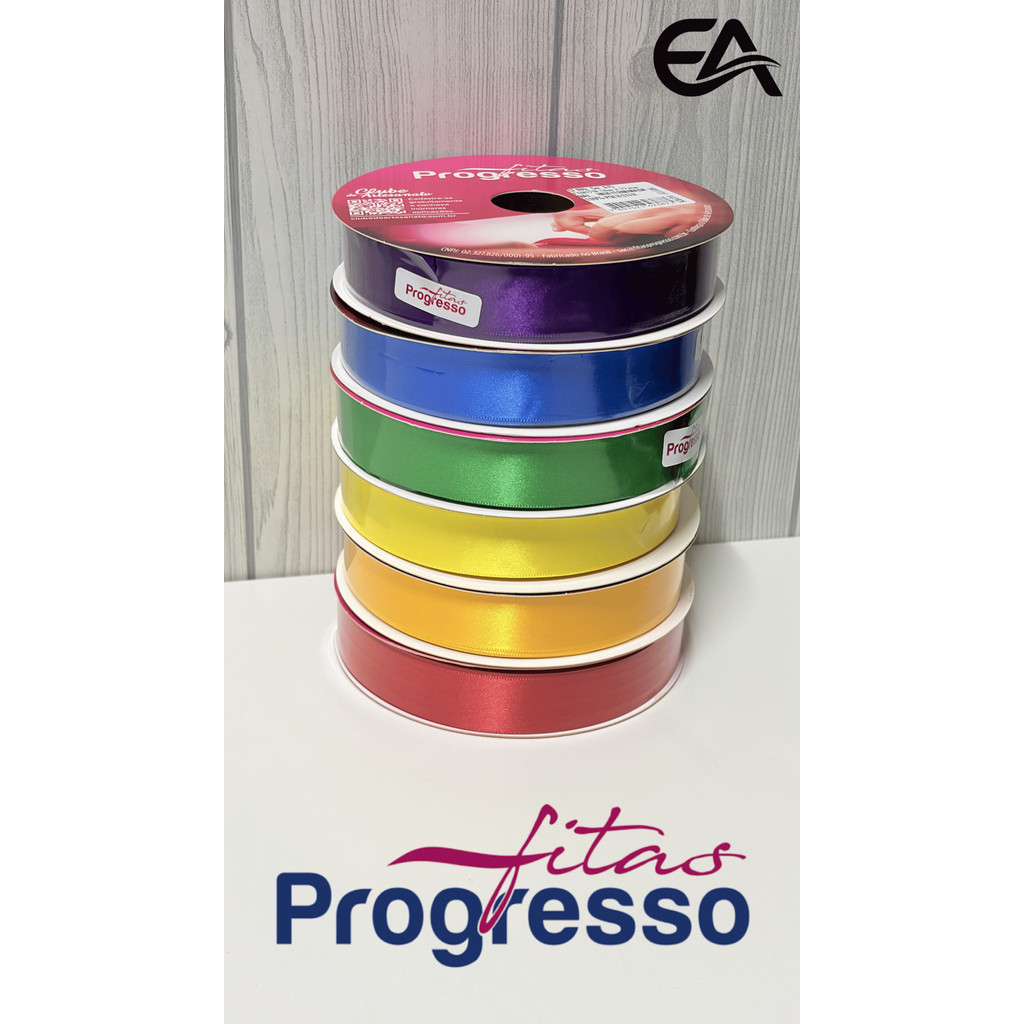 Fita de Cetim Progresso N°5 22mm peça/rolo com 50 metros