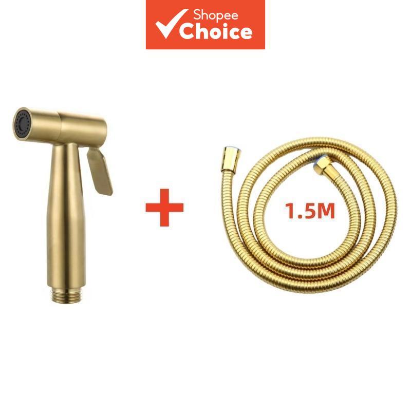 Limpeza Profunda Pistola Spray de Ouro para Banheiros – Pulverizador de Bidé de Alta Pressão com Mangueira de Metal,