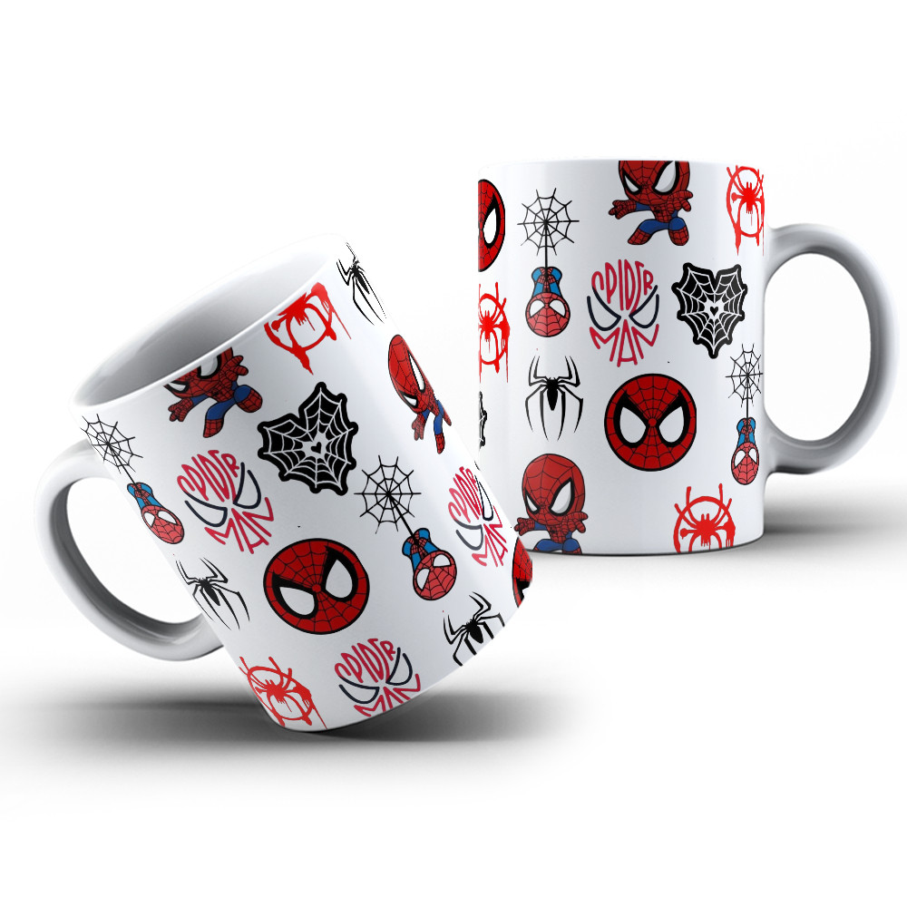 Caneca Homem Aranha Spider Porcelana Presente Decoração Marvel Personalizada