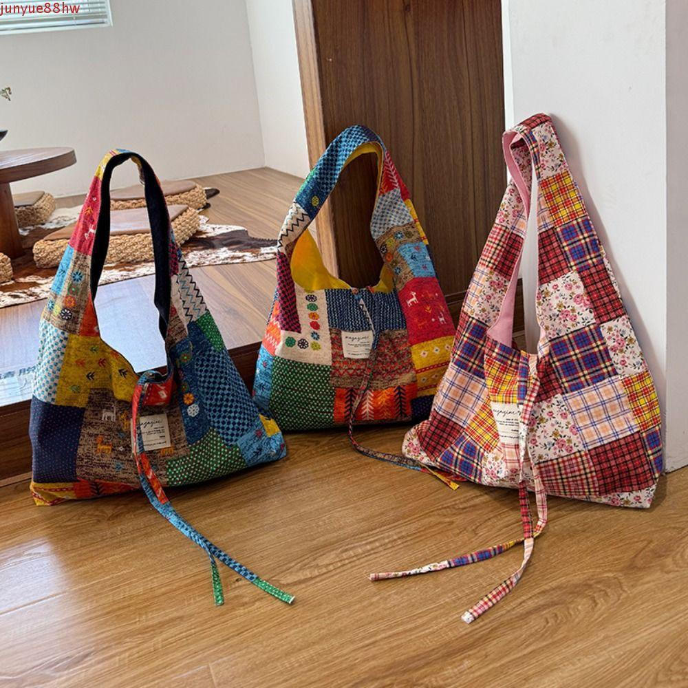 JUNYUE Bolsa De Ombro Jeans , Colete Estilo Étnico Retrô De Tecido Geométrica Mensageiro Boêmia