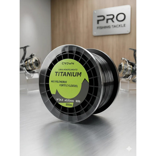 Linha De Pesca 0.70mm 70lb 500m Monofilamento Crown Titanium Cinza - 0.70mm / 70lb / 500m
