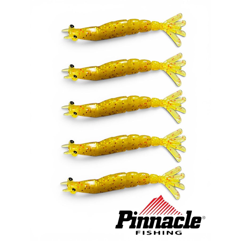 Isca SOFT Camarão PITU 80 Articulado PNC / 5 pçs - COR DOURADA