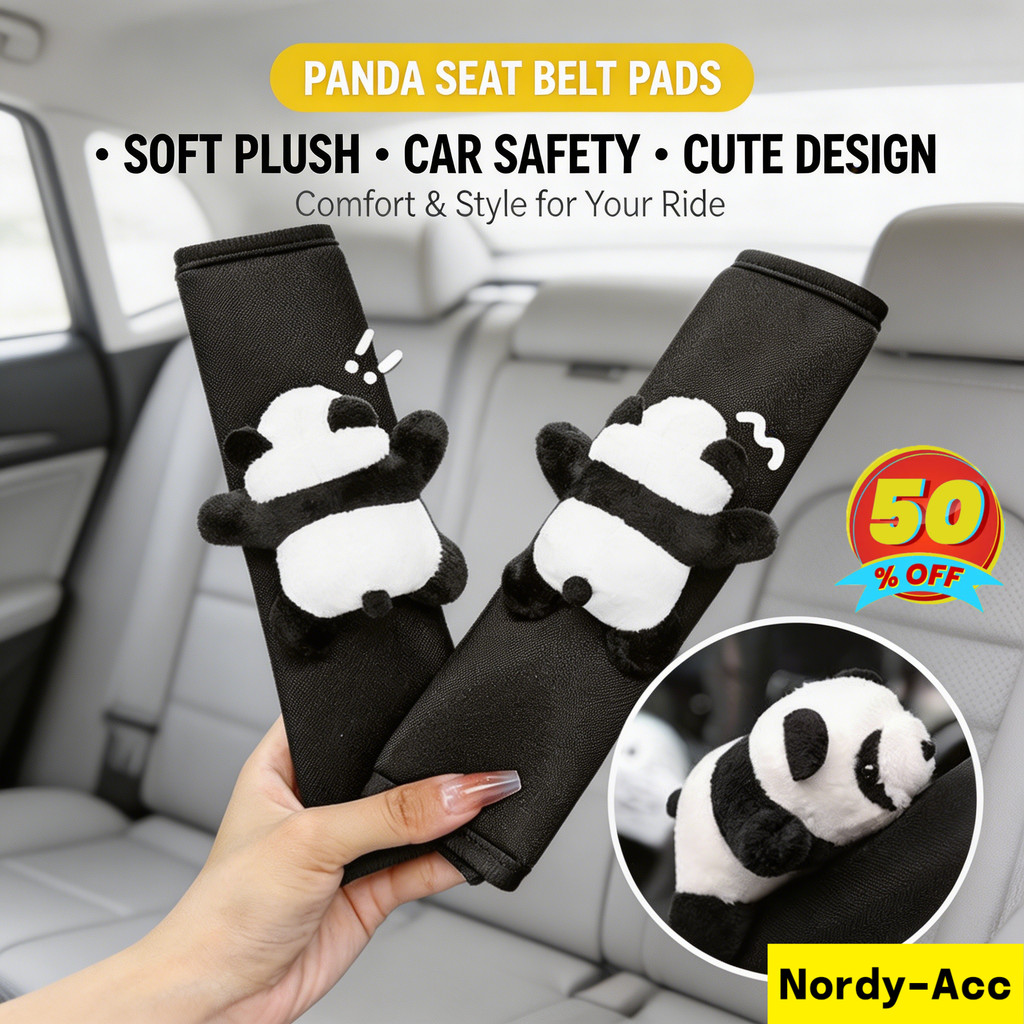 Capa De Cinto De Segurança De Carro Panda Fofa De Verão , Almofada De Ombro Macia E Confortável Para , Acessório Interio