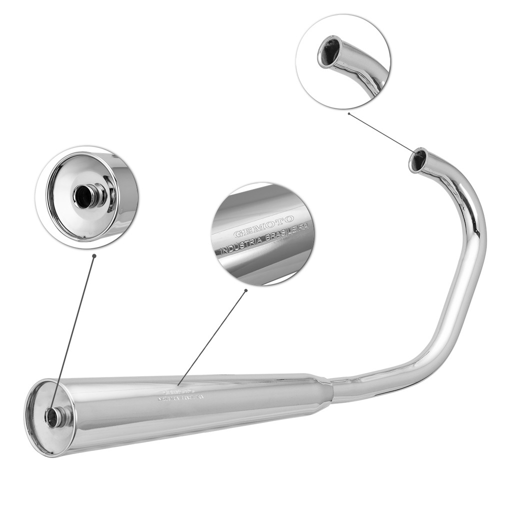 Escapamento Estralador Gemoto Cg Titan 1976 A 1999 Cromado em Oferta na Shopee