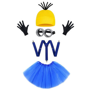 Despicable Me Minions Conjunto De Fantasia De Chapéu Bobble De Malha , Gorro Minion 3 Em 1 Para Halloween , Natal , Cosp em Oferta na Shopee