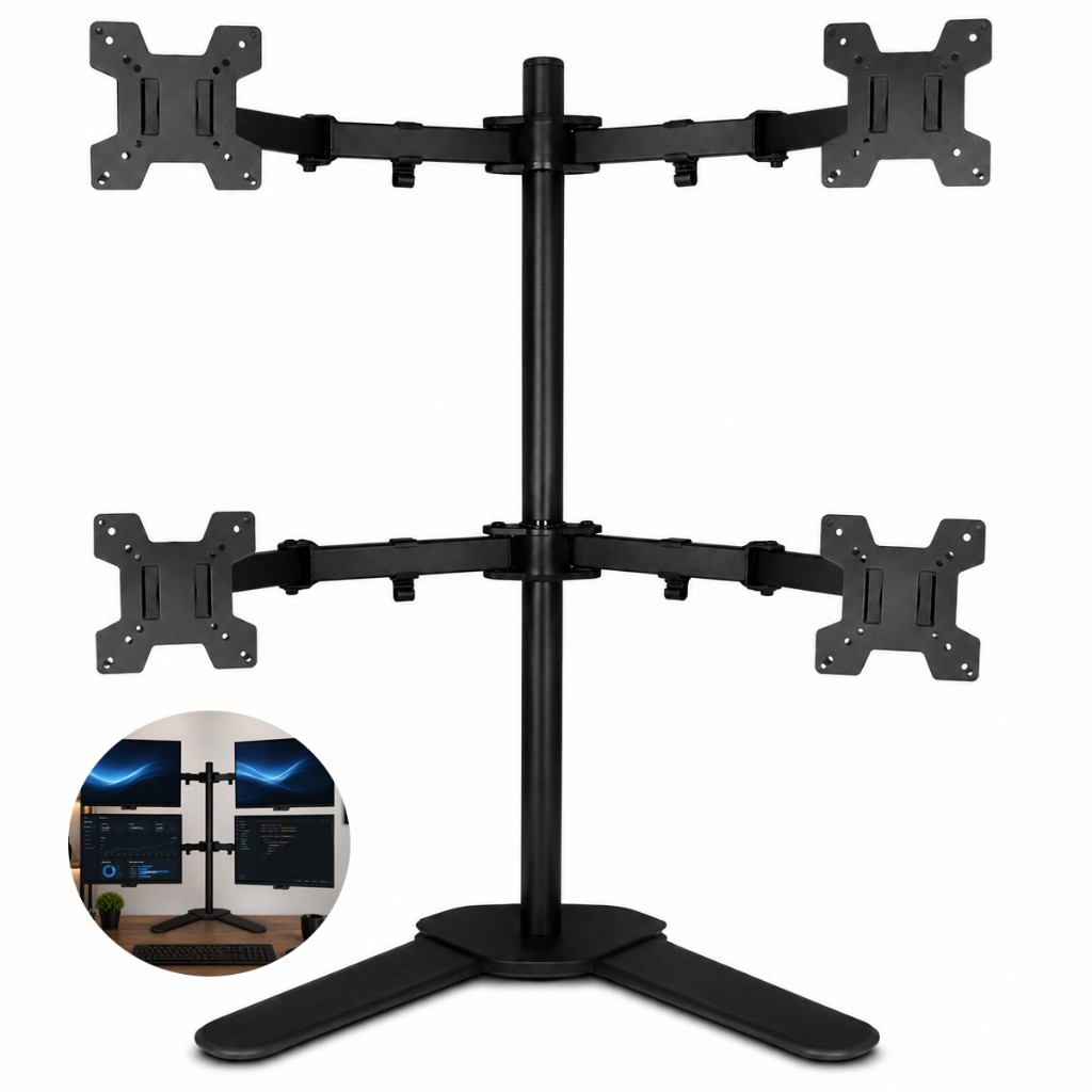 Suporte Vesa Articulado 4 Monitores De 15 A 30 Com Base