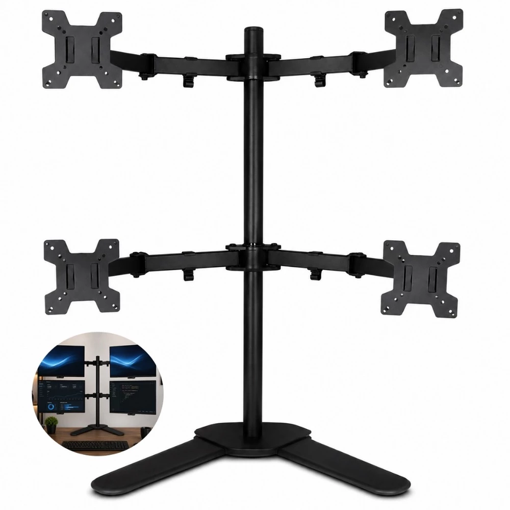 Suporte Vesa Articulado 4 Monitores De 15 A 30 Com Base