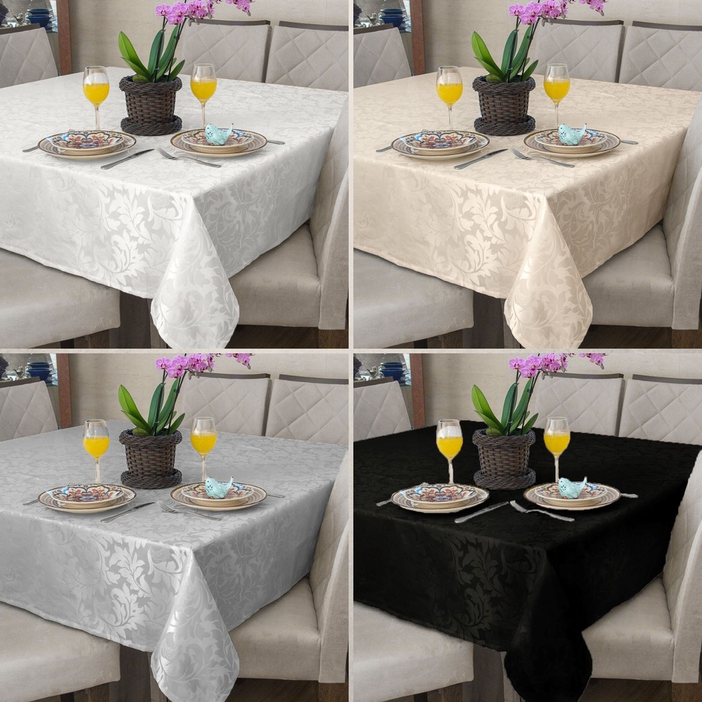 2 Toalha De Mesa Sala Jantar Retangular Jacquard 6 Lugares