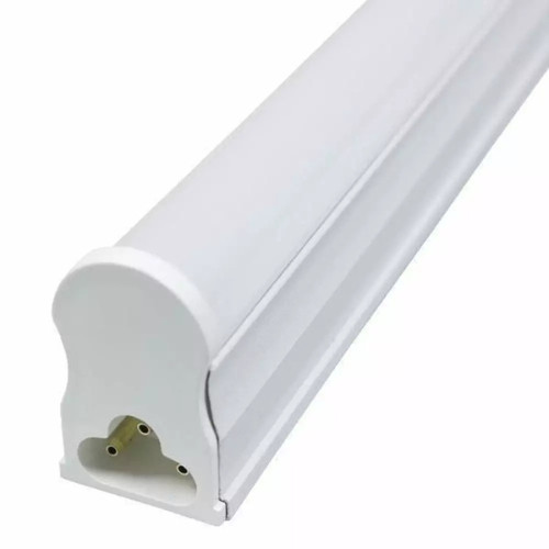 Lâmpada Tubular 120cm LED Branco Frio Com Calha Acoplada Bivolt Sobrepor PVC Branco 20w