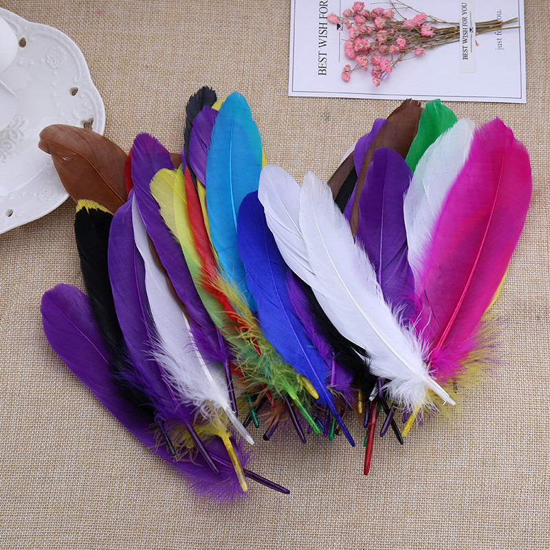50 diy artesanal colorido pena acessórios 15-20cm grande pena flutuante ganso pena chapéu acessórios de roupas acessório