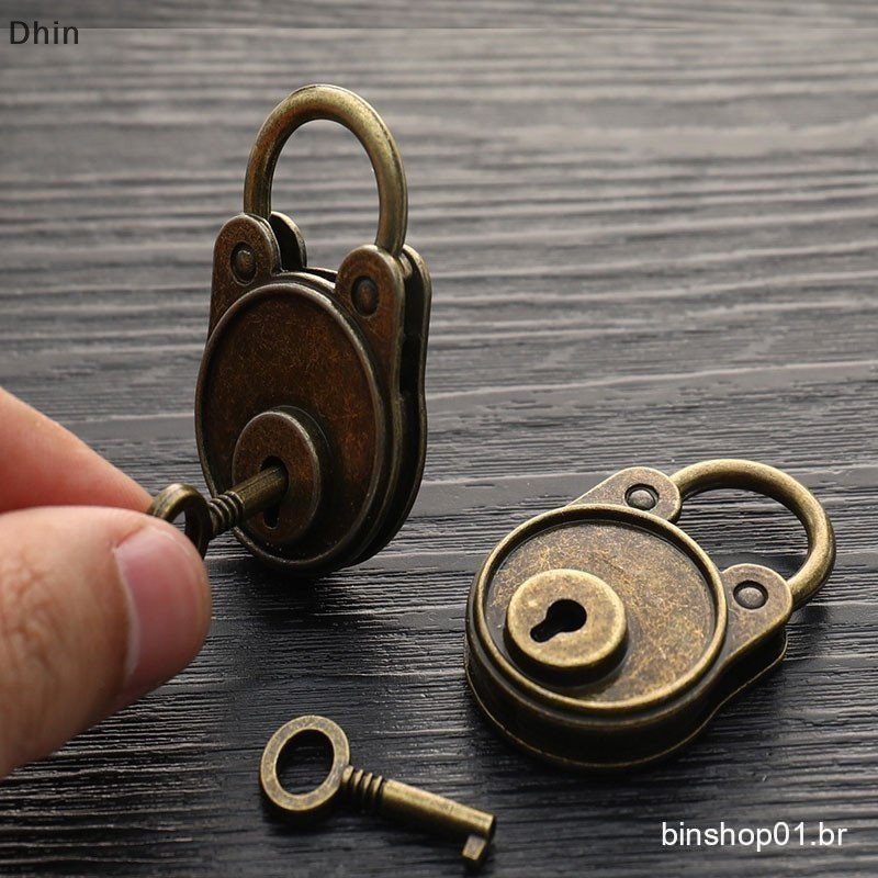 [Dhin] Cadeado Vintage Estilo Antigo Bloco de Notas Bagagem Cadeado Bronze Antigo COD GKTU