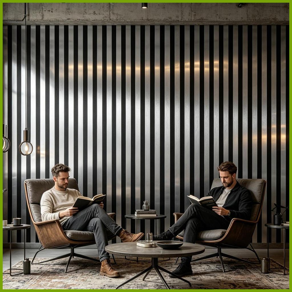 Adesivos De Espelho Para Paredes Design Listrado Papel De Parede Auto-Adesivo Removível Decoração Cômoda Artesanato DIY