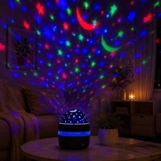Mini Luminaria Com Projeções De Luz Espaciais Céu Estrelado Lua Usb Iluminação Colorida 3…