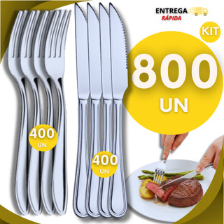 Kit De Talheres De Mesa Garfo e Faca Inox Ideais Para o Dia a Dia Cozinha Restaurante