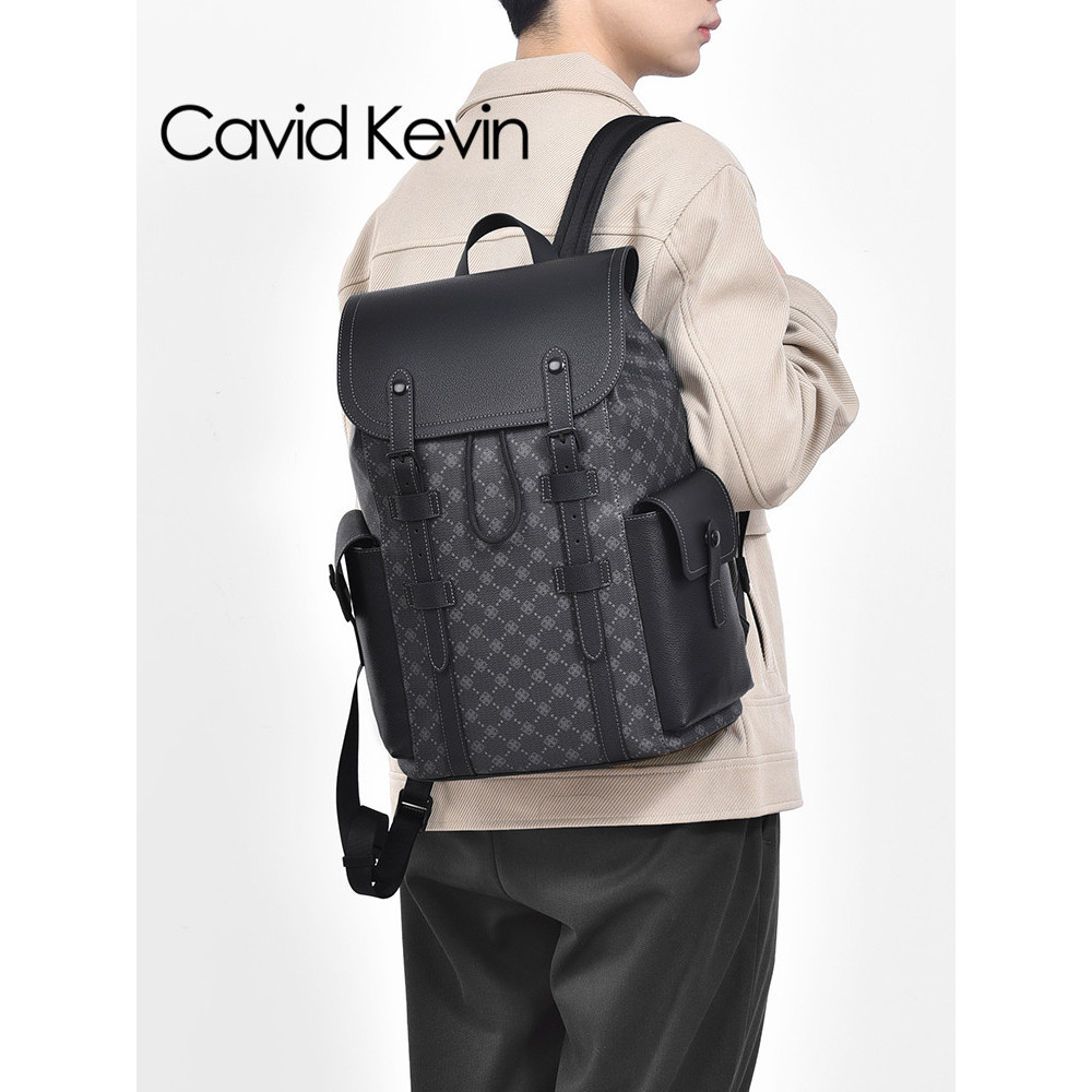 Cavid Kevin Europeu Americano Mochila Masculina Moda Mochila Street Wear Viagem Luz Luxo Lazer Estudante Bolsa para Comp