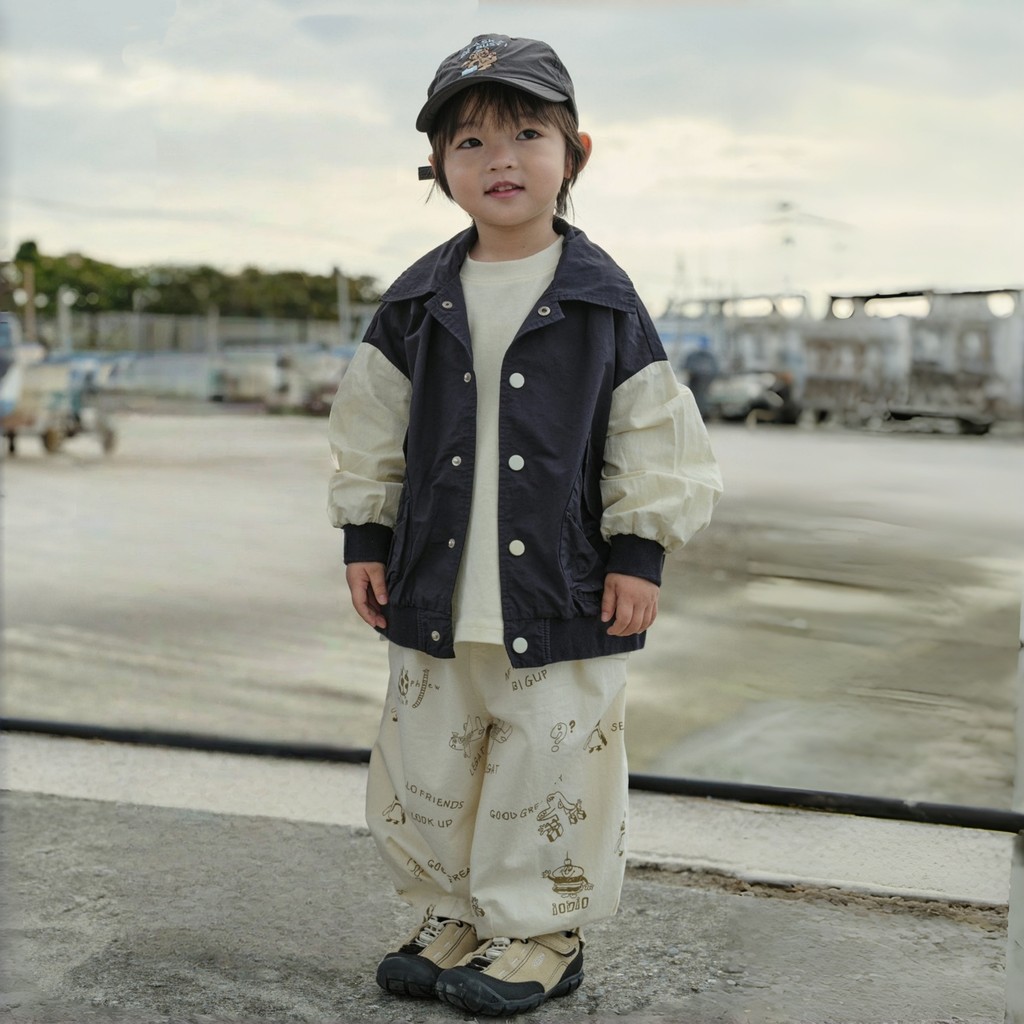 Theioioio Jaqueta Infantil Bomber Estilo Colorblock Bolsos Utilitarios Roupa Crianca 2 a 6 Anos TSC10006