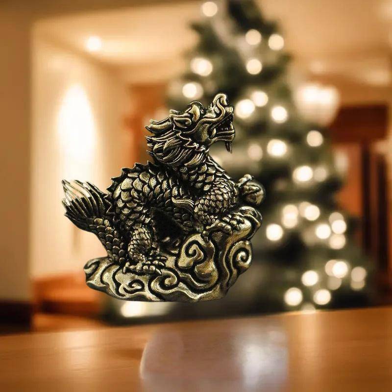 Melhor Antigo Dragão Estátua Ornamento Zodíaco Animal Artesanato Em Bronze Feng Shui Decoração Estatuetas De Escritório
