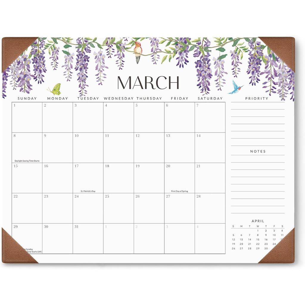 Calendário de Mesa Grande Jotsome 2026-2027 com Bloco de Anotações, Calendário de Mesa para 18 Meses daqui até Junho de