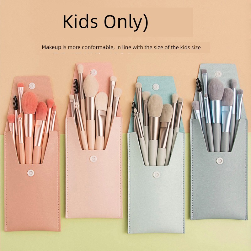 kit pincel maquiagem profissional kit pincel maquiagem Conjunto de pincéis de maquiagem de oito peças para crianças, vid