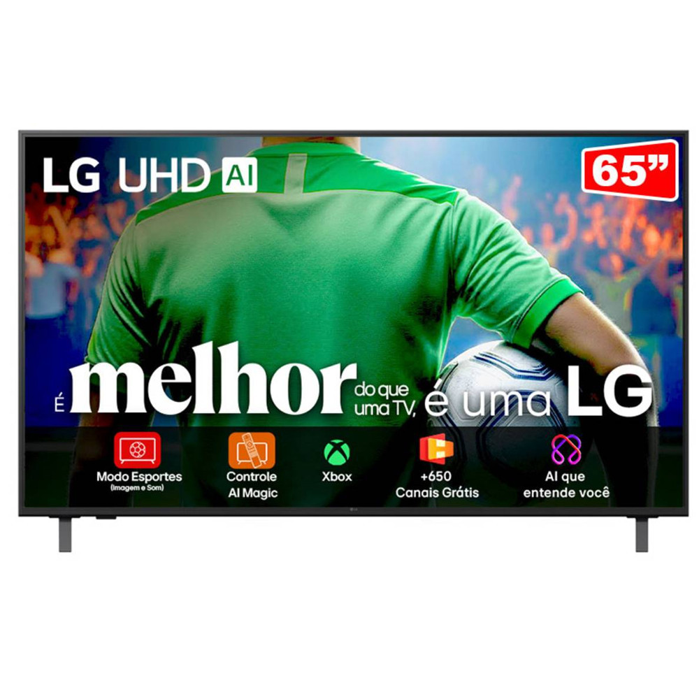 Smart TV 65 LG AI UHD 4K HDR10 Pro 3 HDMI 1 USB Wi-Fi Bluetooth