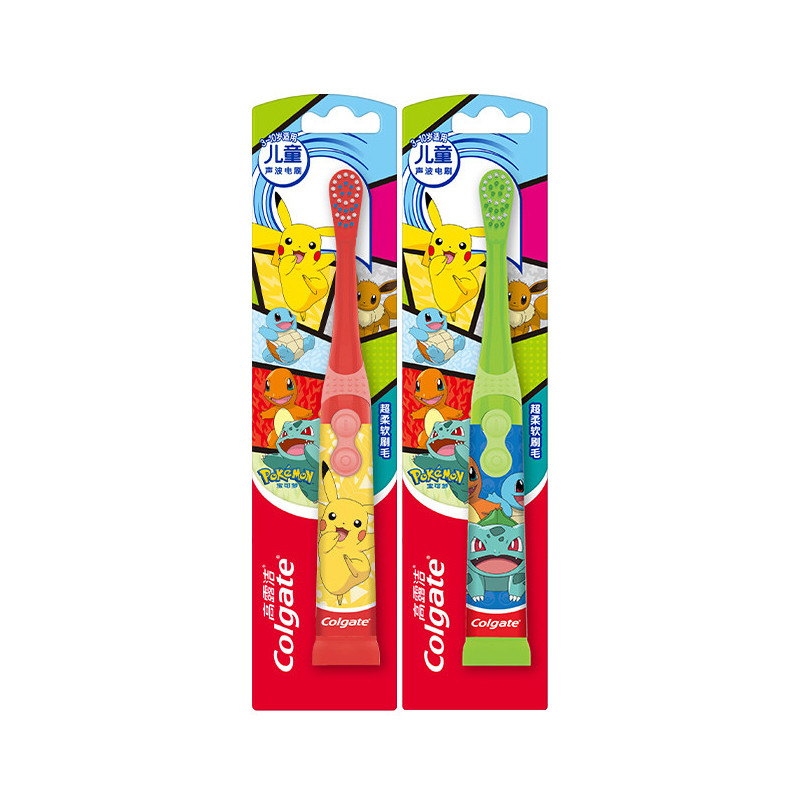 Escova de dentes elétrica sônica infantil Colgate adequada para escova de dentes Super macia de 3 a 10 anos limpa Pokémo