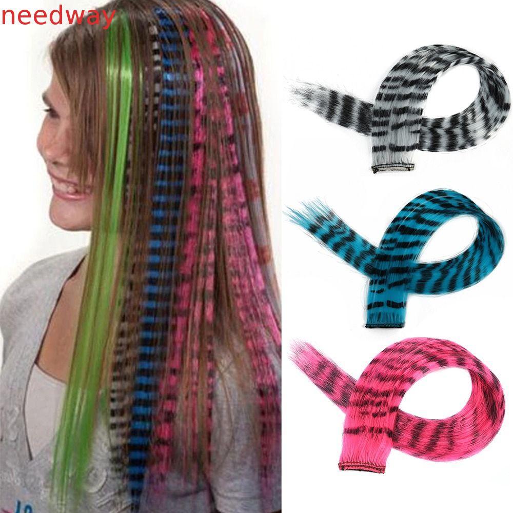 NEEDWAYB Peruca Com Estampa De Leopardo Pendurada Orelha Tingida Feminina Meninas Colorida Longa Fibra Resistente Ao Cal