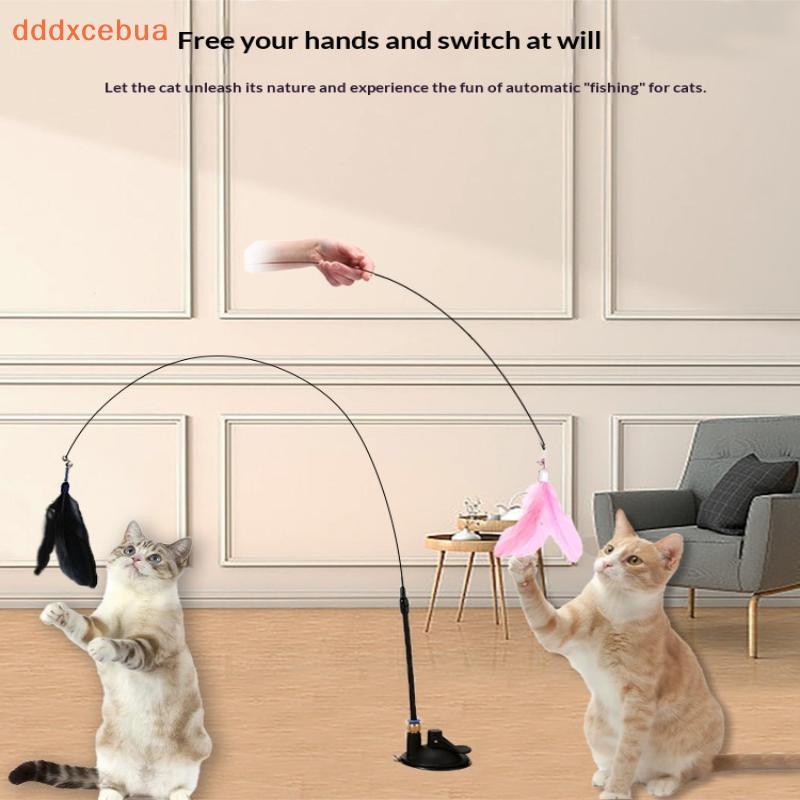 [dddxcebua] Brinquedo De Varinha De Pena De Gato Com Ventosa Forte , Jogo Interativo Para Gatinhos , Sino E Flexível Sti