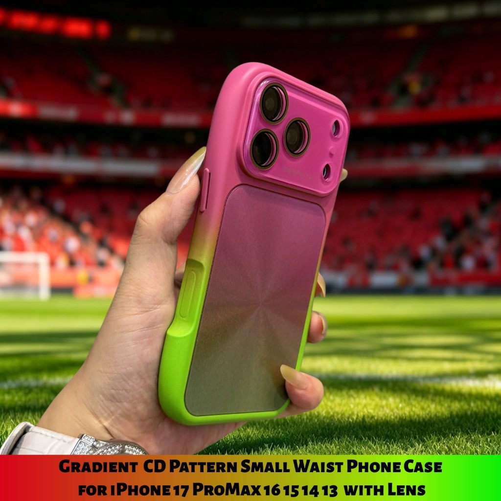 Nova Capa De Telefone De Cintura Pequena Com Padrão De CD Roxo Gradiente Rosa Para iPhone 17 ProMax 16 15 14 13 Pro Max