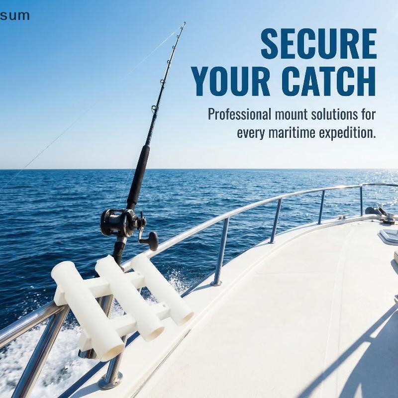 [sum] Suporte Para Vara De Pesca Com 3 Tubos De Montagem Qui Release Boat Marine Yacht Rod Storage Uso Em Canoa De Caiaq
