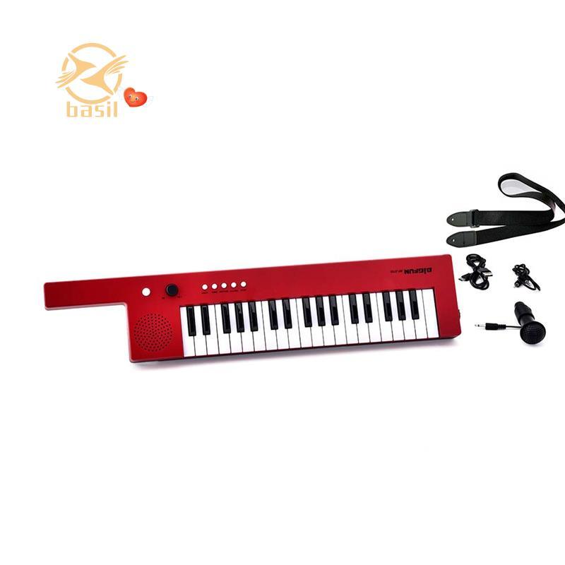 [Desconto B] Teclado Eletrônico Portátil De 37 Teclas Piano Mini Órgão Estilo Guitarra Musical , Vermelho