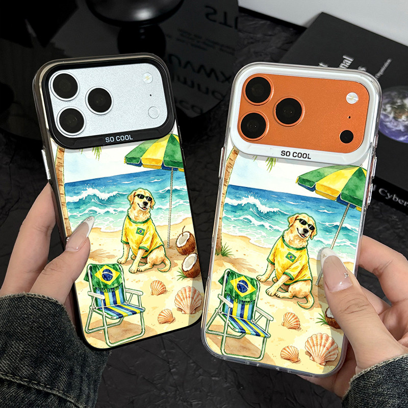 Capa para iPhone 11 12 pro 13 14 15 16 17 pro max 14 15 16 plus case de celula golden retriever anti impacto