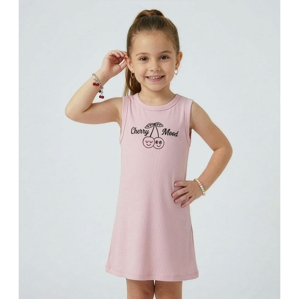 Vestido Infantil Com Estampa Localizada Select Rosa