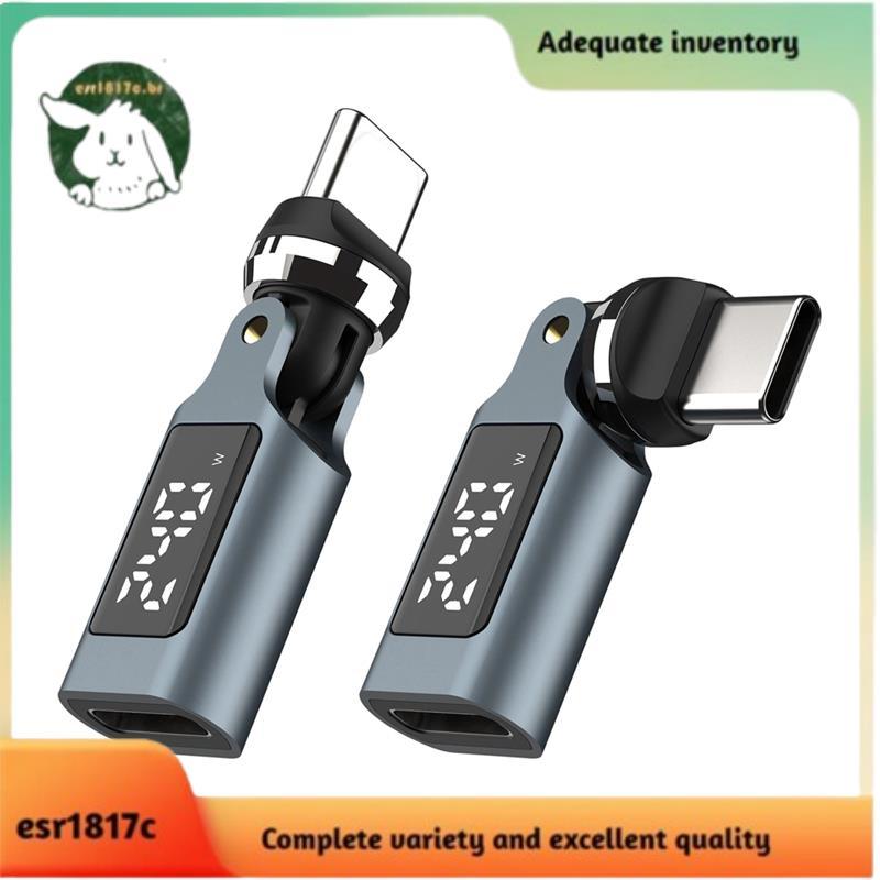 2 Pcs USB C Para Adaptador 240 W Conversor De Carregamento Rápido 480 Mbps Transferência De Dados 540 ° Conector De Disp