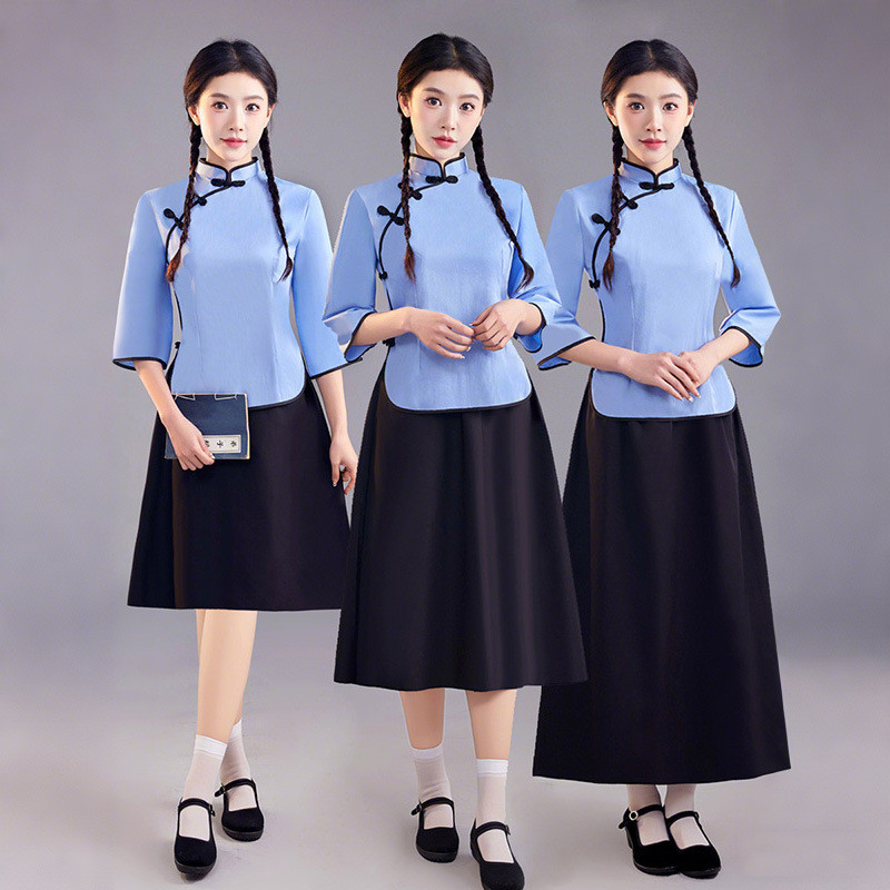 Cinco roupas jovens roupas de estudante feminino república da china femininas Retro chinês montanha roupas mascul