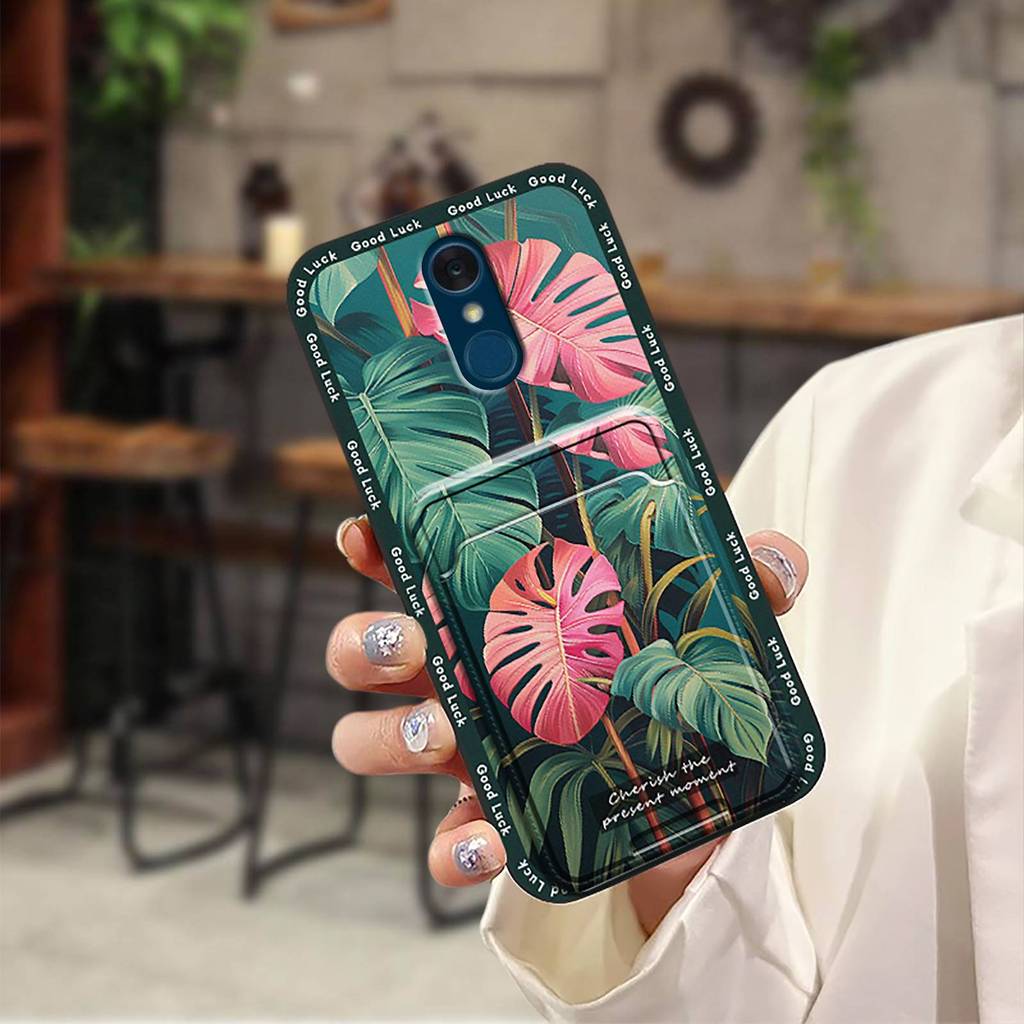 Capa De Telefone Durável De Envoltório Completo Para LG Q7/Q7 +/Q7A/Style L-03K-JP Bolsa De Cartão De Silicone Resistent